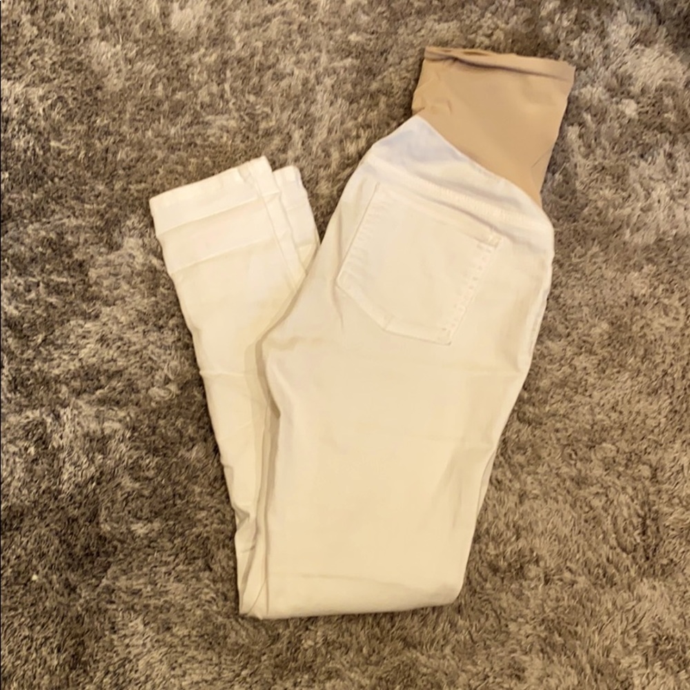 White maternity jeans